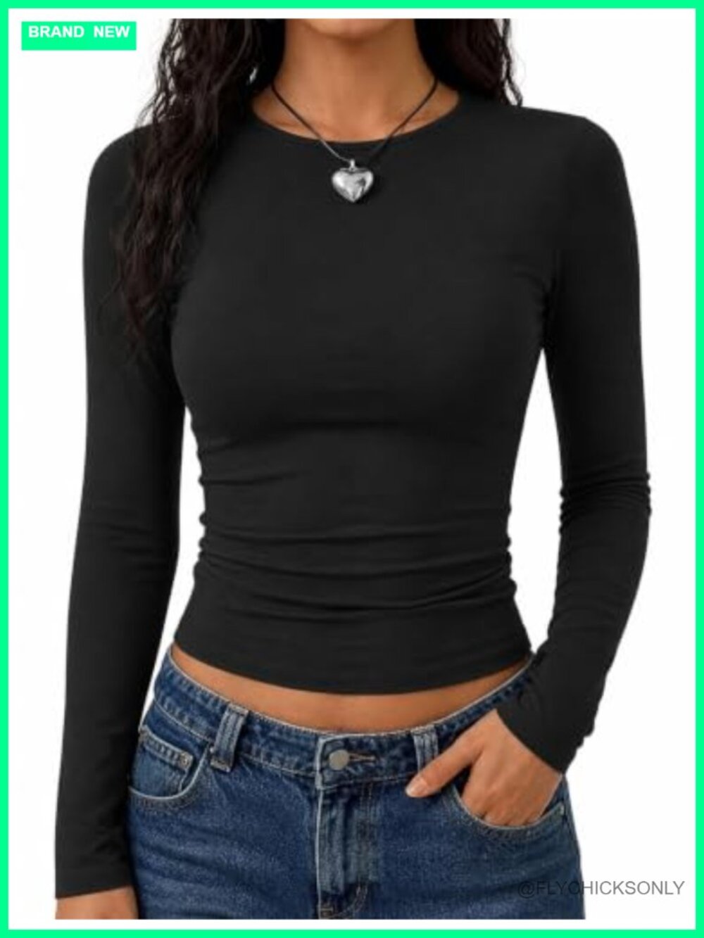 Long Sleeve Crop Top Women's Stretch Slim Fit Workout Yoga Casual Basic Tee